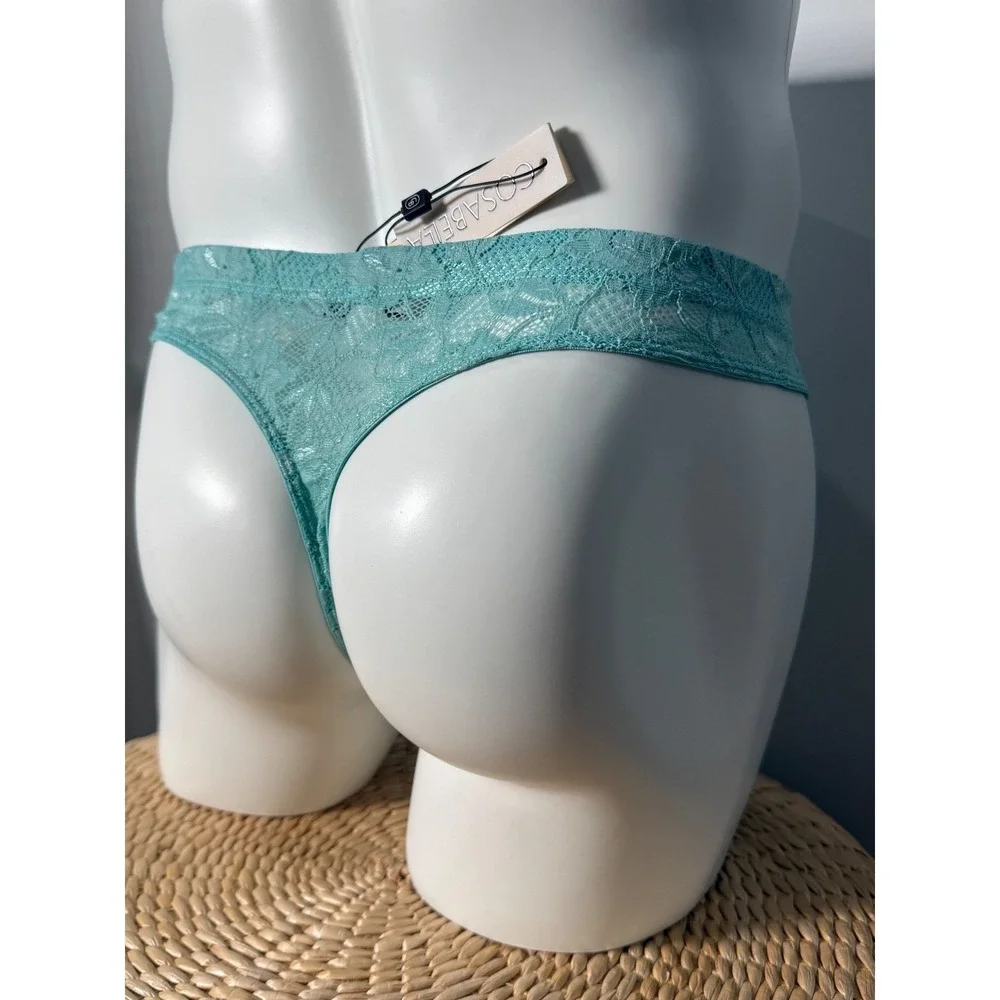 Cosabella Never‎ Say Never Capri Blue Lace Classic G-String Thong size L